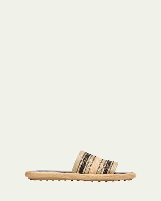 Palmera Striped Band Slide Sandals